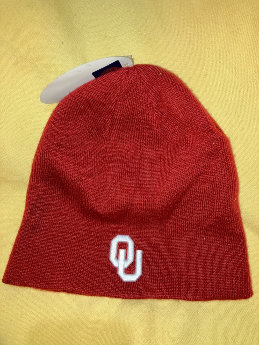 NWT Red OU Beanie Hat with White Embroidered Logo